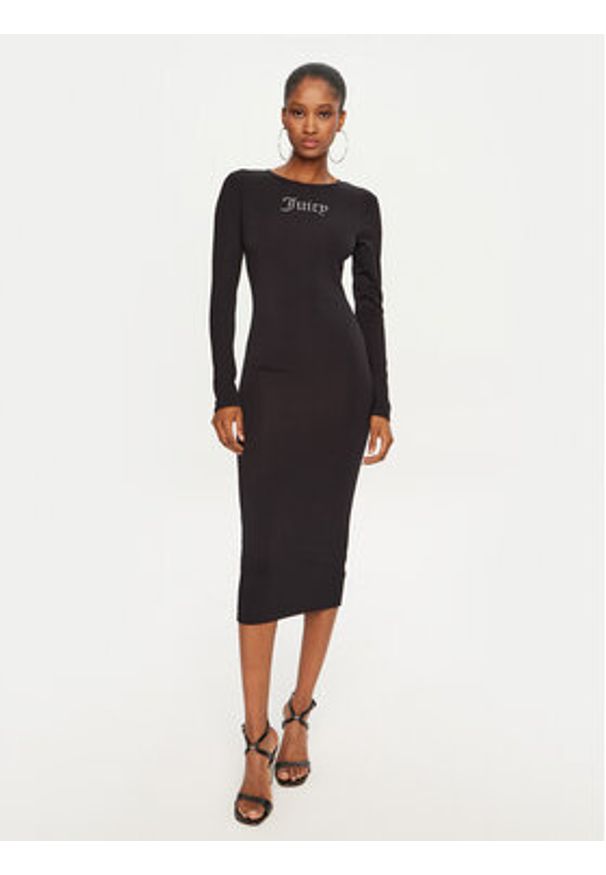 Juicy Couture Sukienka codzienna Dizzie JCWED24309 Czarny Slim Fit. Okazja: na co dzień. Kolor: czarny. Typ sukienki: proste. Styl: casual