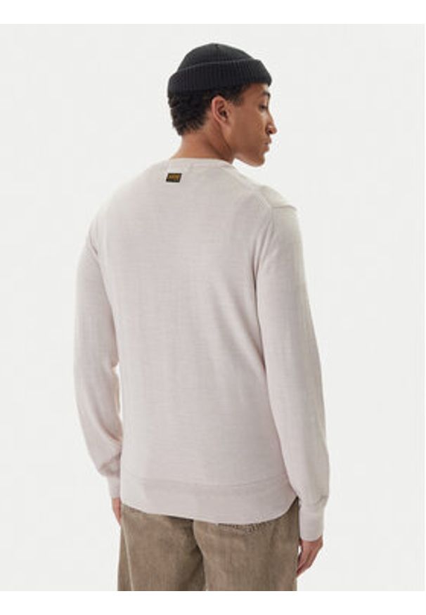 G-Star RAW - G-Star Raw Sweter Premium Core D27686-B692 Beżowy Regular Fit. Kolor: beżowy. Materiał: wełna