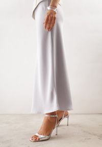 Born2be - Srebrne Sandały na Szpilce VICES z Geometryczną Cholewką Charia. Okazja: na co dzień. Zapięcie: sprzączka. Kolor: srebrny. Wzór: geometria. Obcas: na szpilce. Styl: elegancki, klasyczny, casual #3