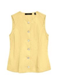 Vero Moda Kamizelka Selma 10345675 Żółty Regular Fit. Kolor: żółty. Materiał: bawełna #3