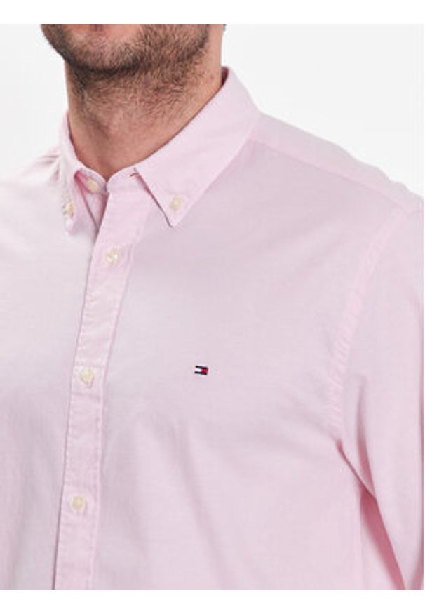 TOMMY HILFIGER - Tommy Hilfiger Koszula 1985 MW0MW29968 Różowy Regular Fit. Kolor: różowy. Materiał: bawełna