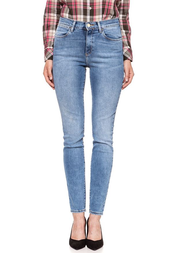 Wrangler - WRANGLER HIGH RISE SKINNY BEST BLUE W27HX794O 112128148. Stan: podwyższony