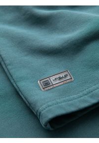 Ombre Clothing - Męskie krótkie spodenki dresowe RELAXED FIT w stylu athleisure – turkusowe V1. Kolor: turkusowy. Materiał: dresówka. Długość: krótkie #9