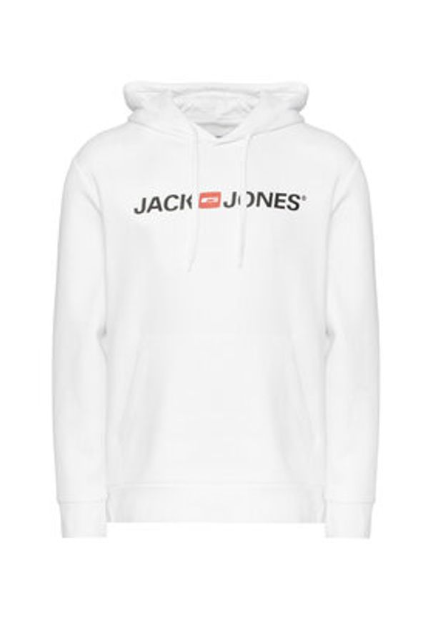 Jack & Jones Bluza Corp Old Logo 12137054 Biały Regular Fit. Kolor: biały. Materiał: bawełna, syntetyk
