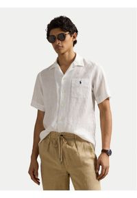 Polo Ralph Lauren Koszula 710966421007 Biały Classic Fit. Typ kołnierza: polo. Kolor: biały. Materiał: len