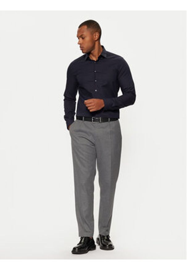 Calvin Klein Koszula K10K108426 Granatowy Slim Fit. Kolor: niebieski. Materiał: bawełna