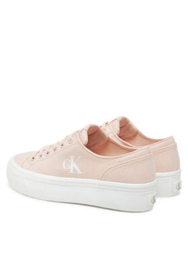 Calvin Klein Jeans Sneakersy Vulc Flatform Low Cv Mg YW0YW01763 Pomarańczowy. Kolor: pomarańczowy. Materiał: materiał
