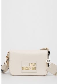 Love Moschino torebka kolor beżowy. Kolor: beżowy. Rodzaj torebki: na ramię