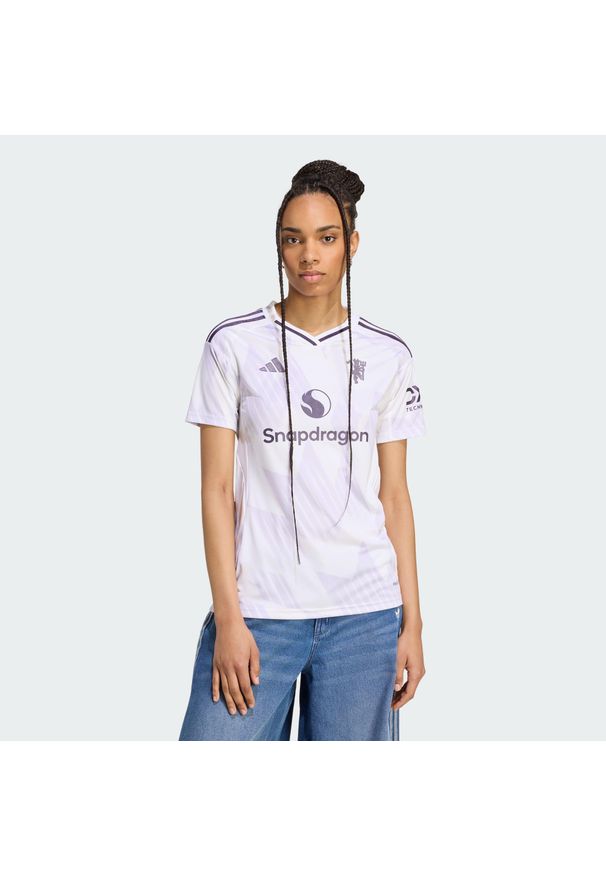 Adidas - Koszulka Manchester United 25/26 Away. Kolor: biały. Sport: piłka nożna