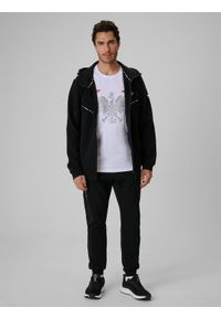 4f - 4F Bluza kibica z kapturem męska - czarna M. Okazja: na co dzień. Typ kołnierza: kaptur. Kolor: czarny. Wzór: nadruk. Styl: casual, sportowy #2