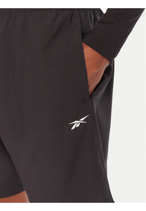 Reebok Szorty sportowe RK25181CCM Czarny Regular Fit. Kolor: czarny. Materiał: syntetyk. Styl: sportowy