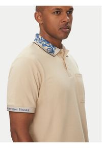 Versace Jeans Couture Polo 78GAGT04 Beżowy Regular Fit. Typ kołnierza: polo. Kolor: beżowy. Materiał: bawełna #5