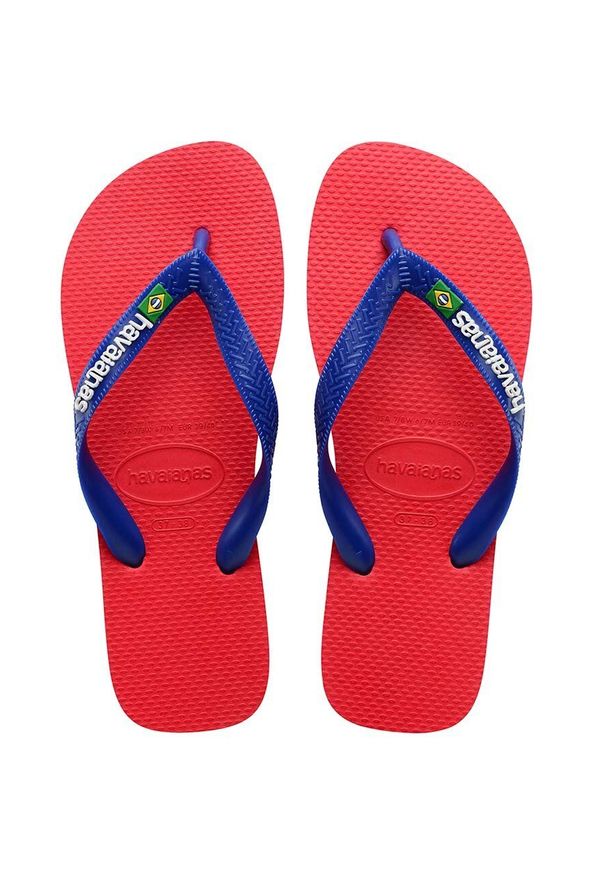 Havaianas japonki BRASIL LOGO kolor czerwony 4110850.7797. Kolor: czerwony. Materiał: materiał, guma. Wzór: gładki