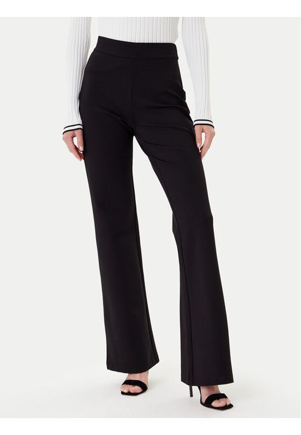 DKNY Spodnie materiałowe P2JKTO68 Czarny Flare Fit. Kolor: czarny. Materiał: wiskoza