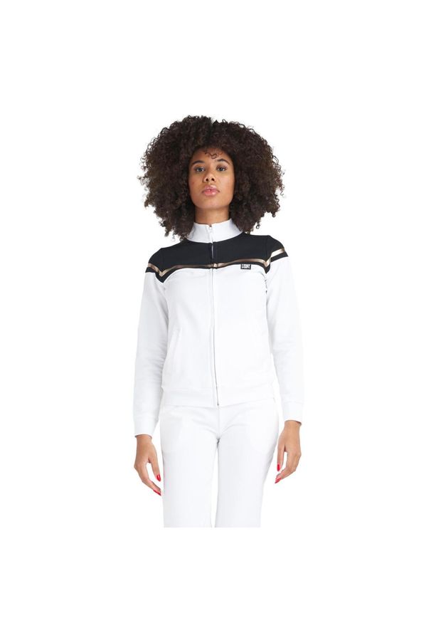 LEONE 1947 APPAREL - Damski dres Chic Active ze stójką i zamkiem błyskawicznym. Kolor: biały. Materiał: dresówka. Sport: fitness