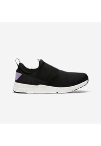 Decathlon - Buty do chodzenia damskie Newfeel PW 160 Slip On. Zapięcie: bez zapięcia. Kolor: biały, wielokolorowy, czarny, fioletowy. Materiał: materiał, kauczuk, tkanina. Sport: turystyka piesza