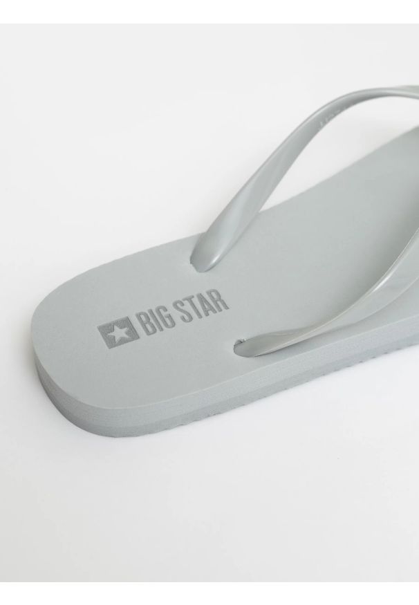 Big-Star - Japonki damskie błyszczące srebrne JJ274A523 902. Okazja: na plażę. Kolor: szary. Materiał: guma. Styl: klasyczny, elegancki