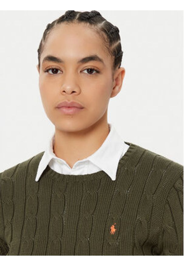 Polo Ralph Lauren Sweter 211891640030 Zielony Regular Fit. Typ kołnierza: polo. Kolor: zielony. Materiał: bawełna