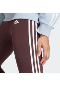 Adidas - Legginsy fitness damskie ADIDAS. Stan: podwyższony. Kolor: brązowy. Materiał: bawełna, elastan, materiał. Sport: fitness #2