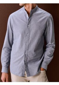 Sinsay - Bawełniana koszula - szary. Kolor: szary. Materiał: bawełna #1