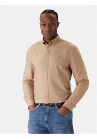 Tommy Jeans Koszula Oxford DM0DM22836 Beżowy Regular Fit. Kolor: beżowy. Materiał: bawełna #1