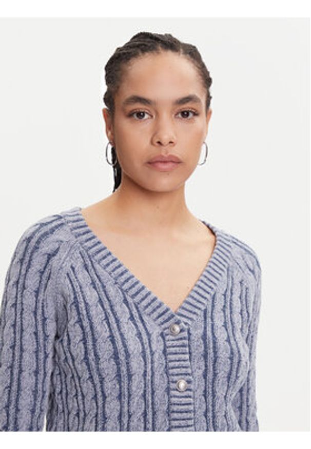 Guess Kardigan W5YR15 Z3OU0 Niebieski Regular Fit. Kolor: niebieski. Materiał: bawełna