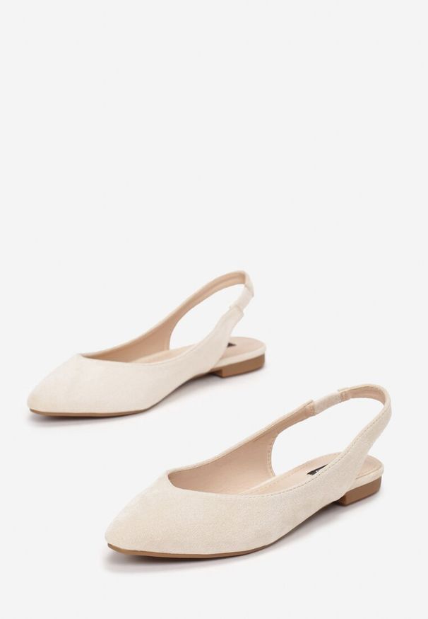 Born2be - Beżowe Sandały Slingback z Noskiem w Szpic Arrilla. Okazja: na spacer, na spotkanie biznesowe, na co dzień. Kolor: beżowy. Sezon: lato. Styl: elegancki, biznesowy, casual