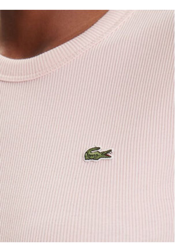 Lacoste T-Shirt TF5538 Różowy Slim Fit. Kolor: różowy. Materiał: bawełna