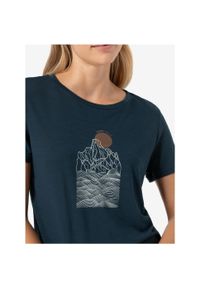 Koszulka z krótkim rękawem damska SUPER.NATURAL Preikestolen Cliffs Tee. Kolor: niebieski. Długość rękawa: krótki rękaw. Długość: krótkie