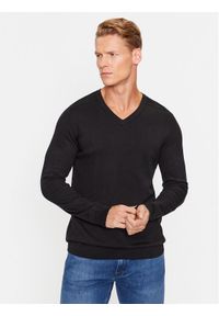 Selected Homme Sweter 16090147 Czarny Regular Fit. Kolor: czarny. Materiał: bawełna