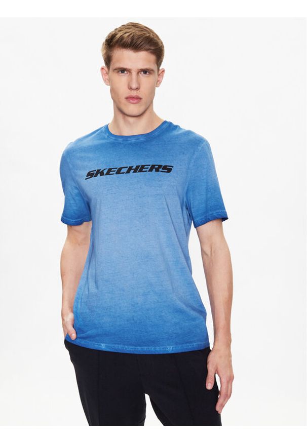 skechers - Skechers T-Shirt Breakers M02TS76 Niebieski Regular Fit. Kolor: niebieski. Materiał: bawełna