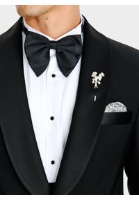 Pako Lorente - PAKO LORENTE – Elegancka czarna mucha męska. Okazja: na wesele, na ślub cywilny, na imprezę. Kolor: czarny. Materiał: jedwab. Wzór: gładki. Styl: elegancki #2