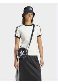 Adidas - adidas T-Shirt 3-Stripes IR8104 Biały Slim Fit. Kolor: biały. Materiał: bawełna #6