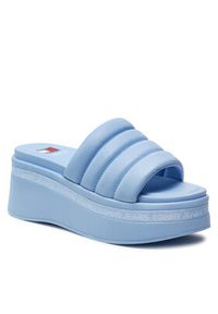 Tommy Jeans Klapki Tjw Wedge Sandal EN0EN02455 Granatowy. Kolor: niebieski