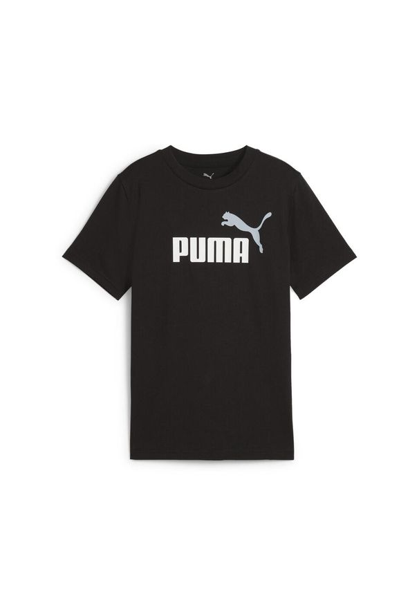 Koszulka Puma Ess 2 Color No.1 Logo Tee B, Dzieci. Kolor: czarny. Materiał: bawełna, materiał