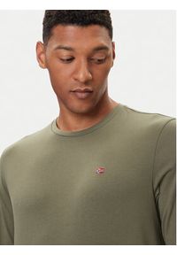 Napapijri Longsleeve Salis NP0A4HN7 Zielony Regular Fit. Kolor: zielony. Materiał: bawełna. Długość rękawa: długi rękaw