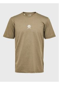 Selected Homme T-Shirt Armin 16085666 Zielony Slim Fit. Kolor: zielony. Materiał: bawełna #5