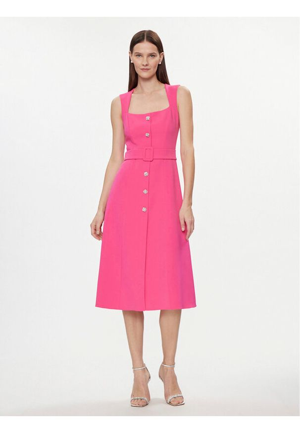 Nissa Sukienka koktajlowa RC14788 Różowy Slim Fit. Kolor: różowy. Materiał: syntetyk. Styl: wizytowy