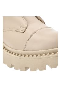 Beżowe Botki Armodo Modne Obuwie Damskie. Kolor: beżowy. Materiał: skóra. Szerokość cholewki: normalna. Styl: elegancki #7