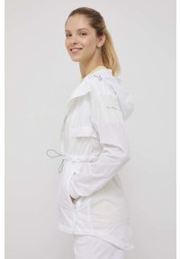 columbia - Columbia kurtka outdoorowa Punchbowl kolor biały przejściowa. Kolor: biały. Materiał: włókno, materiał. Długość: długie. Wzór: ze splotem #1