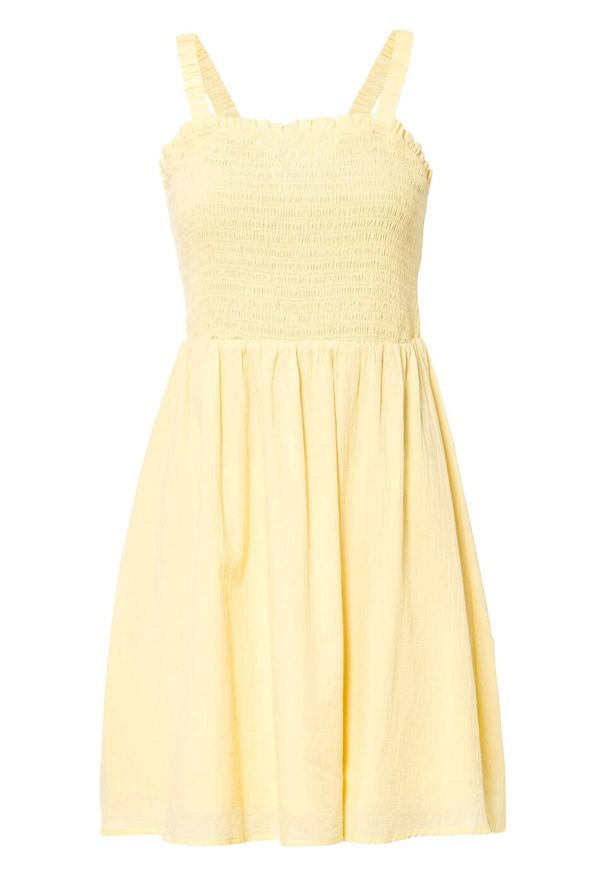 Sukienka z przeszyciem cienkimi gumkami bonprix żółty. Kolor: żółty