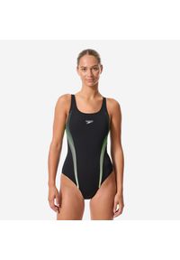 Strój jednoczęściowy pływacki damski Speedo Muscleback. Kolor: żółty, zielony, czarny, wielokolorowy #1