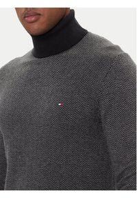 TOMMY HILFIGER - Tommy Hilfiger Golf MW0MW40446 Szary Regular Fit. Typ kołnierza: golf. Kolor: szary. Materiał: bawełna #3