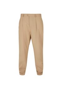 Spodnie plisowane Urban Classics Straight. Kolor: beżowy #1