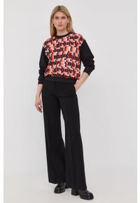 Love Moschino bluza bawełniana damska kolor czarny wzorzysta. Okazja: na co dzień. Kolor: czarny. Materiał: bawełna. Styl: casual #4