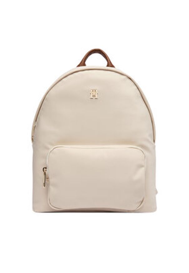TOMMY HILFIGER - Tommy Hilfiger Plecak Popette Dome Backpack AW0AW17939 Écru. Kolor: kremowy. Materiał: skóra