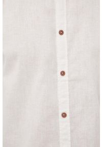 Tom Tailor koszula lniana męska kolor biały regular ze stójką. Typ kołnierza: kołnierzyk stójkowy. Kolor: biały. Materiał: len