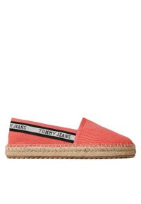 Tommy Jeans Espadryle Tjw Flatform Webbing Espadrille EN0EN02362 Koralowy. Kolor: pomarańczowy. Materiał: materiał