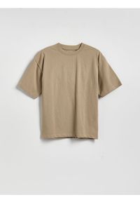 Reserved - Bawełniany t-shirt - zielony. Kolor: zielony. Materiał: bawełna