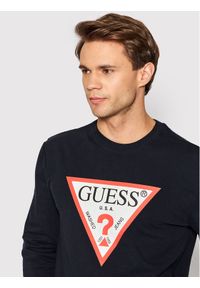 Guess Bluza M2YQ37 K6ZS1 Granatowy Slim Fit. Kolor: niebieski. Materiał: bawełna